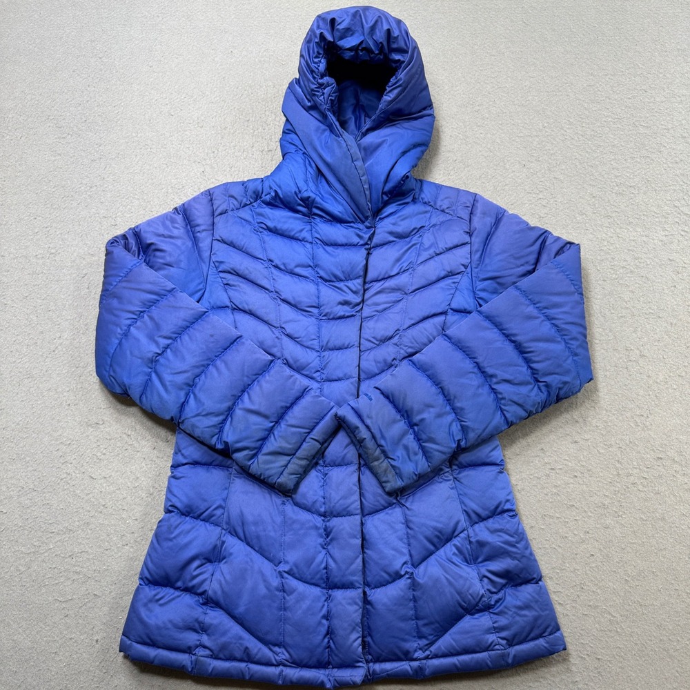 Patagonia Puffer Jacket Womens M Blue Hooded Downtown Loft Quilted Parka Outdoor